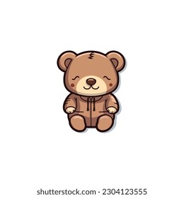 teddy bear toy vector isolated cartoon icon