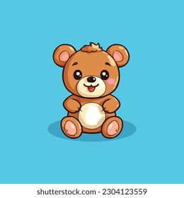 teddy bear toy vector isolated cartoon icon