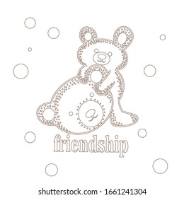 Teddy Bear Transparent Lines Vector Design