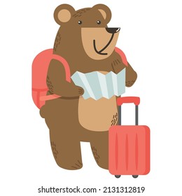 Teddy Bear travelling on summer vacation