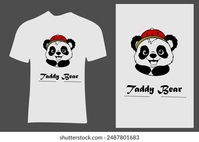 Teddy Bear T-shirt for all Men and Women Fashion Style Illustration Design Art.