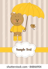 Teddy bear with umbrella