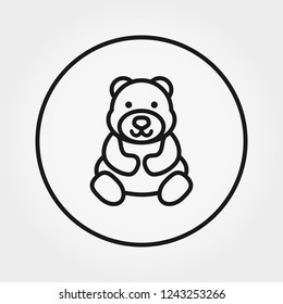 Teddy bear. Universal icon for web and mobile application. Vector illustration on a white background. Editable Thin line.