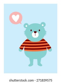 teddy bear valentine greeting card