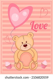 Teddy bear valentine's day card