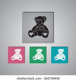 Teddy bear - Valentine's Day vector icon