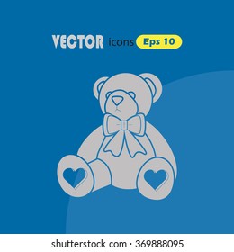 Teddy bear - Valentine's Day vector icon