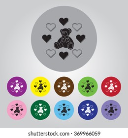 Teddy bear - Valentine's Day vector icon