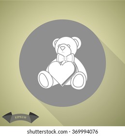 Teddy bear - Valentine's Day vector icon