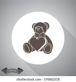 Teddy bear - Valentine's Day vector icon