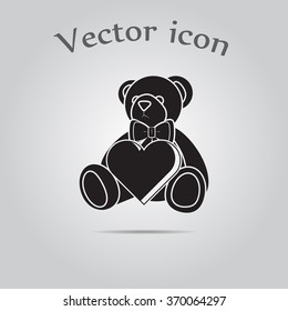Teddy bear - Valentine's Day vector icon