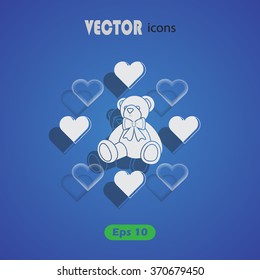 Teddy bear - Valentine's Day vector icon