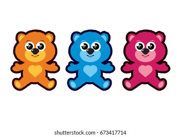 Teddy Bear Vector Different Teddy Bears Stock Vector (Royalty Free ...