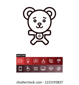 Teddy bear vector icon