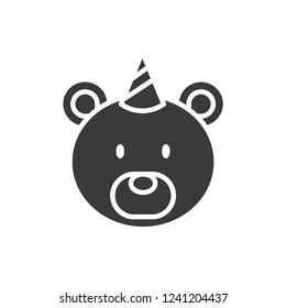 Teddy bear vector icon 