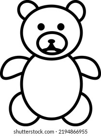 ilustración de icono del vector del oso de peluche sobre fondo blanco..eps
