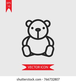 Teddy bear vector icon, illustration symbol