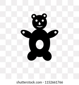 Teddy bear vector icon isolated on transparent background, Teddy bear logo concept