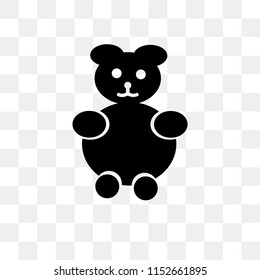 Teddy bear vector icon isolated on transparent background, Teddy bear logo concept