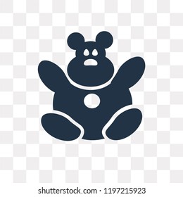 Teddy bear vector icon isolated on transparent background, Teddy bear transparency concept can be used web and mobile