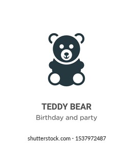 Teddy bear vector icon on white background. Flat vector teddy bear icon symbol sign from modern birthday and party collection for mobile concept and web apps design.