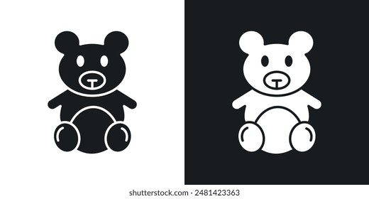 Teddybär Vektorgrafik Icon Set in Schwarz.