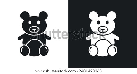 Teddy bear vector icon set in black color.