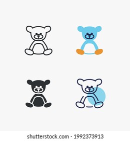 teddy bear vector icon toy