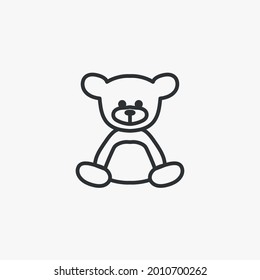 teddy bear vector icon toy