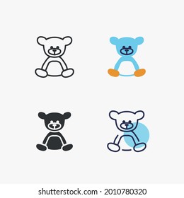 teddy bear vector icon toy