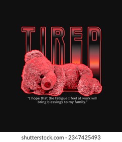 Teddy Bear Vector Illustration Artwork, Vintage and Modern, Streetwear Graphic Design for t-shirt print design template.