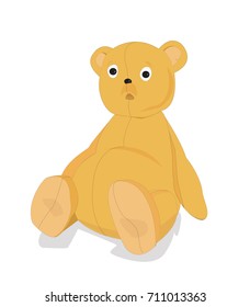 Teddy bear. Vector illustration. Cartoon style. Isolated on white background.