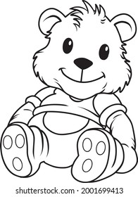 teddy bear vector illustration isolated on white background.
