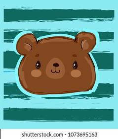Teddy Bear Vector Illustration, Print for T-shirt