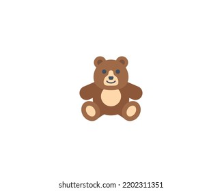 Teddy bear vector isolated emoji icon. Teddy bear emoticon