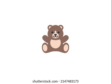 Vector De Oso De Teddy Emoticon Aislado. Icono de oso de peluche