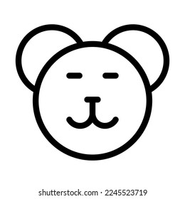 Teddy Bear Vector Line Icon Design