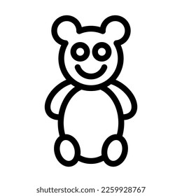 Diseño de icono de línea de vectores de oso de peluche
