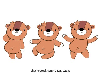 Teddy Bear vector on isolated white background. illustration, character, cartoon