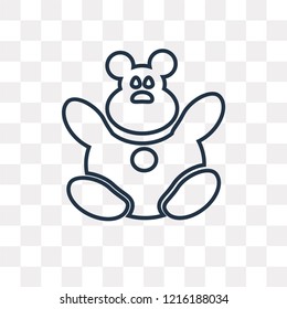 Teddy bear vector outline icon isolated on transparent background, high quality linear Teddy bear transparency concept can be used web and mobile