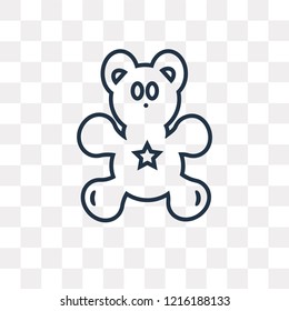 Teddy Bear vector outline icon isolated on transparent background, high quality linear Teddy Bear transparency concept can be used web and mobile