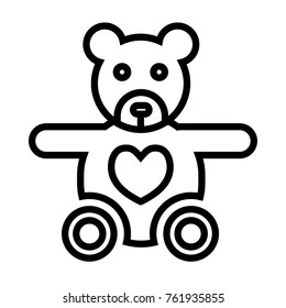 Teddy Bear vector outline icon