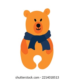 Teddy bear vector stock illustration. A child's toy. Isolated on a white background.
