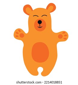 Teddy bear vector stock illustration. A child's toy. Isolated on a white background.