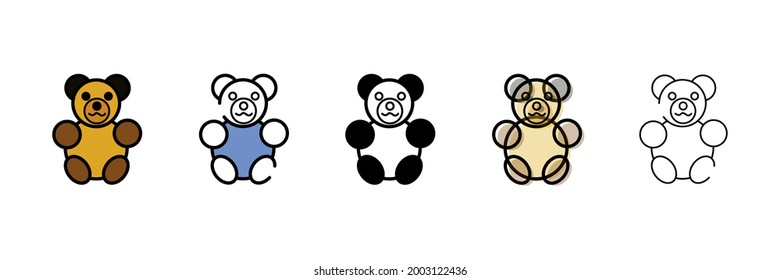 teddy bear vector type icon