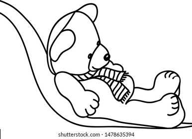 Teddy bear vector Xmax handdrawn illustration kid's toy sweet 
