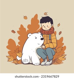 A teddy bear Wear colorfull Round neck sweater