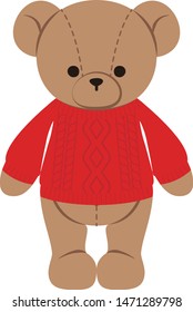 Teddy bear wearing a sweater