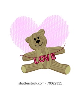 Teddy bear with word love
