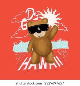 Teddy bearand  slogan print with spray effect for graphic tee t shirt or sweatshirt - VectorVector graphic design for t-shirt